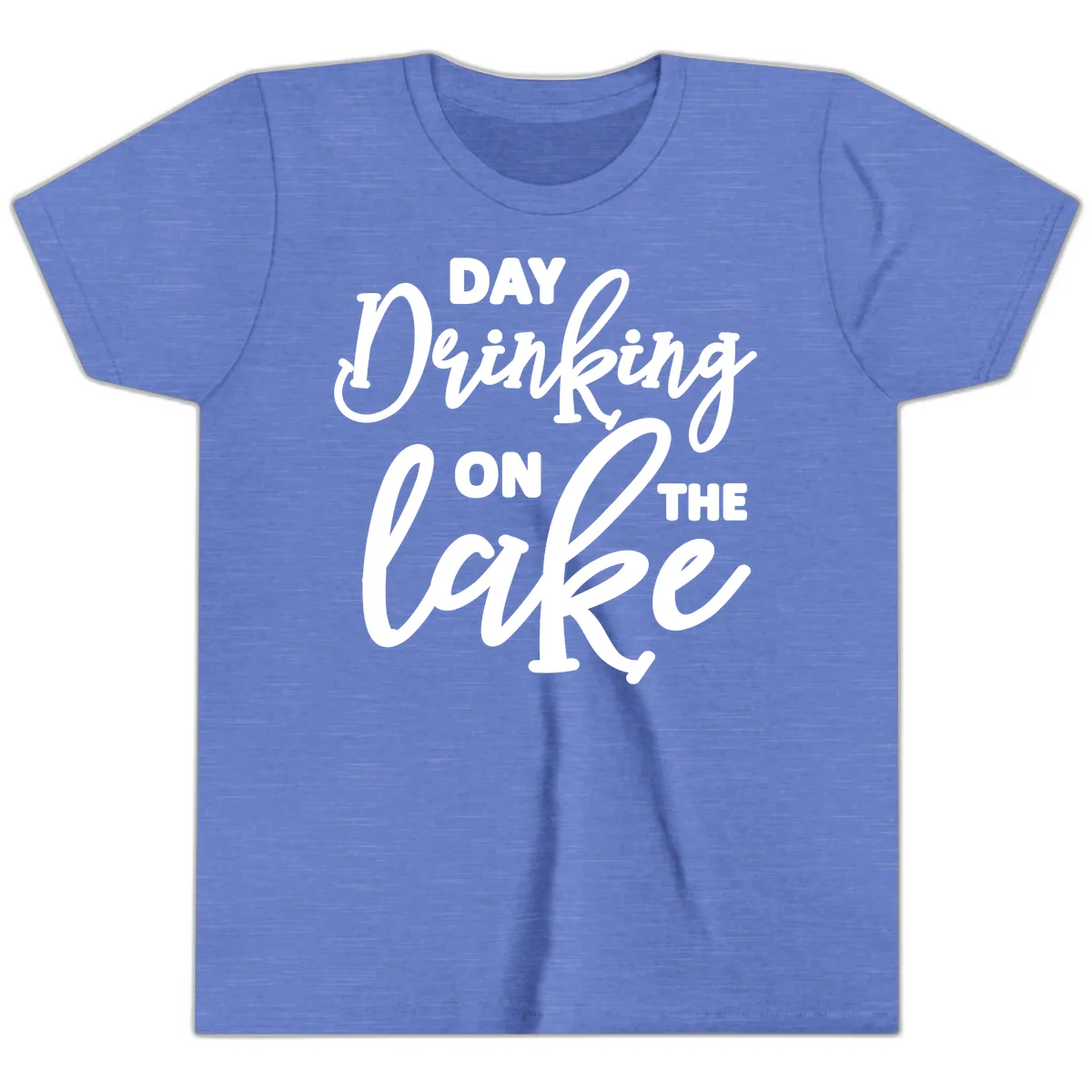 Day Drinking On The Lake Apparel Youth T-Shirt in Heather Columbia Blue