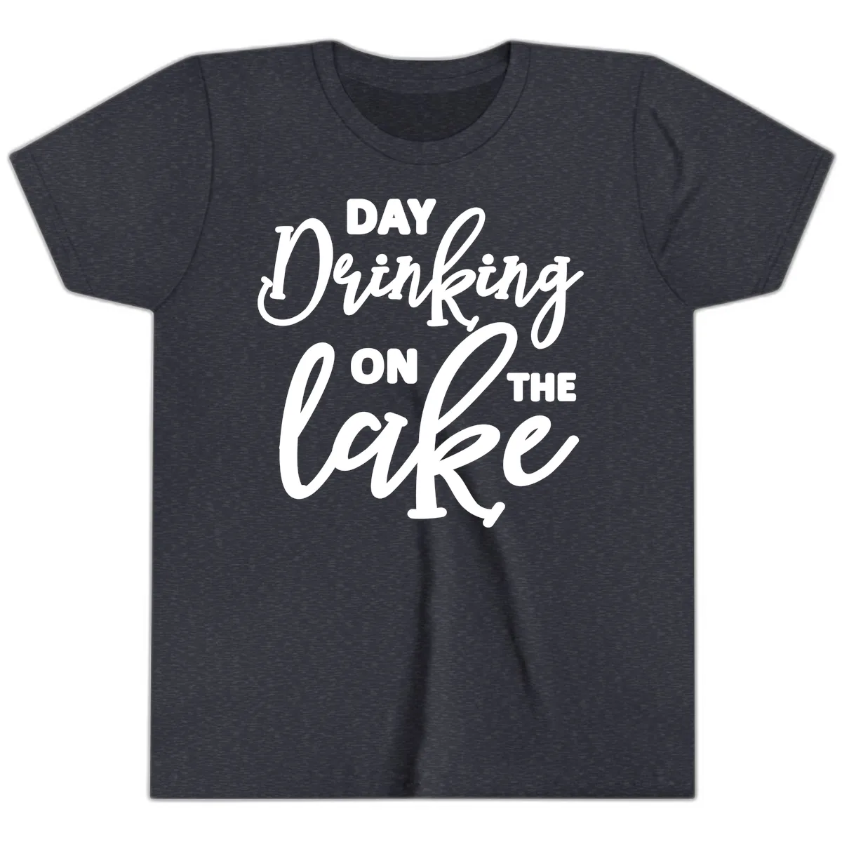 Day Drinking On The Lake Apparel Youth T-Shirt in Heather Navy