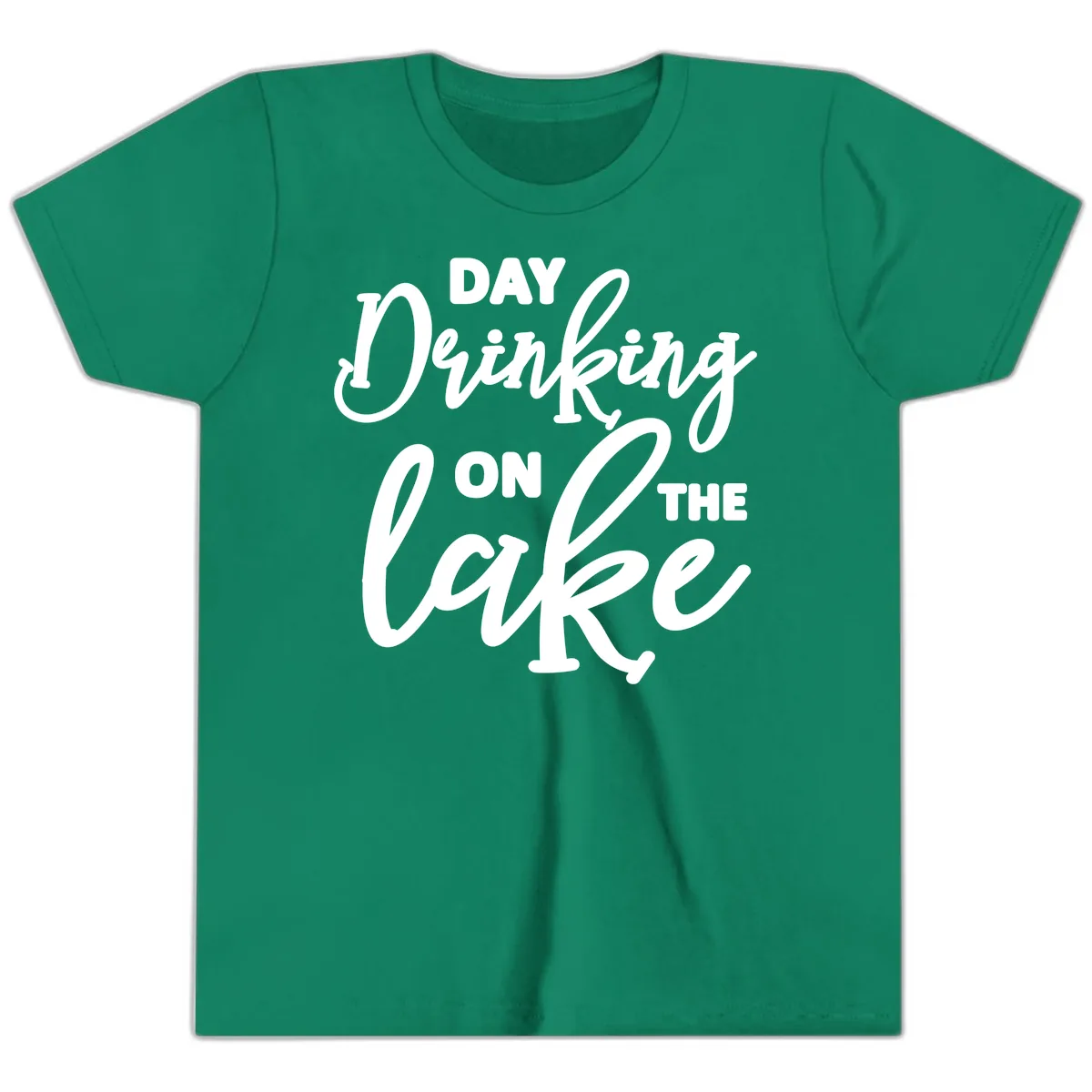 Day Drinking On The Lake Apparel Youth T-Shirt in Kelly
