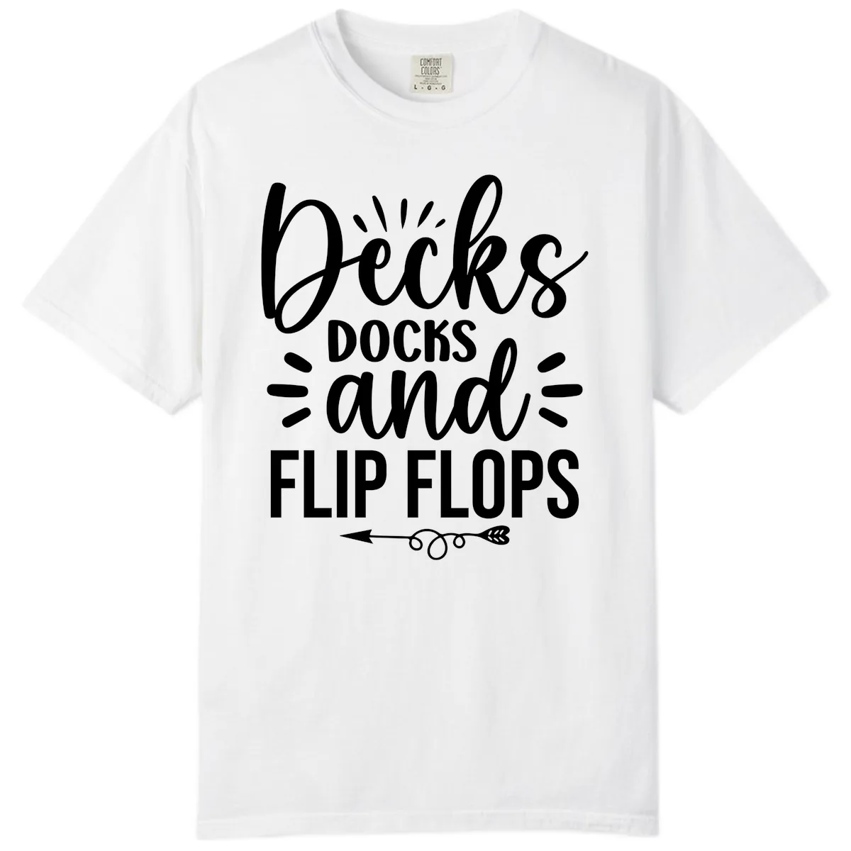 Decks Docks And Flip Flops Comfort Color in White