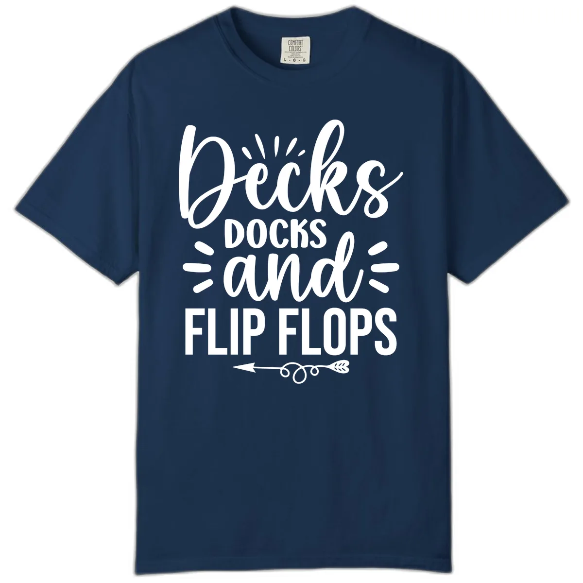 Decks Docks And Flip Flops Comfort Color in Navy