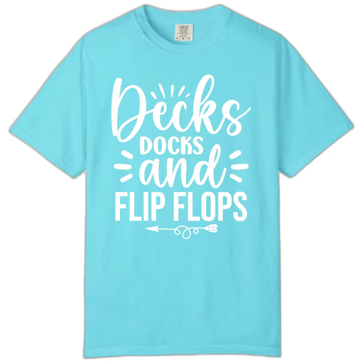 Decks Docks And Flip Flops Comfort Color in Lagoon Blue