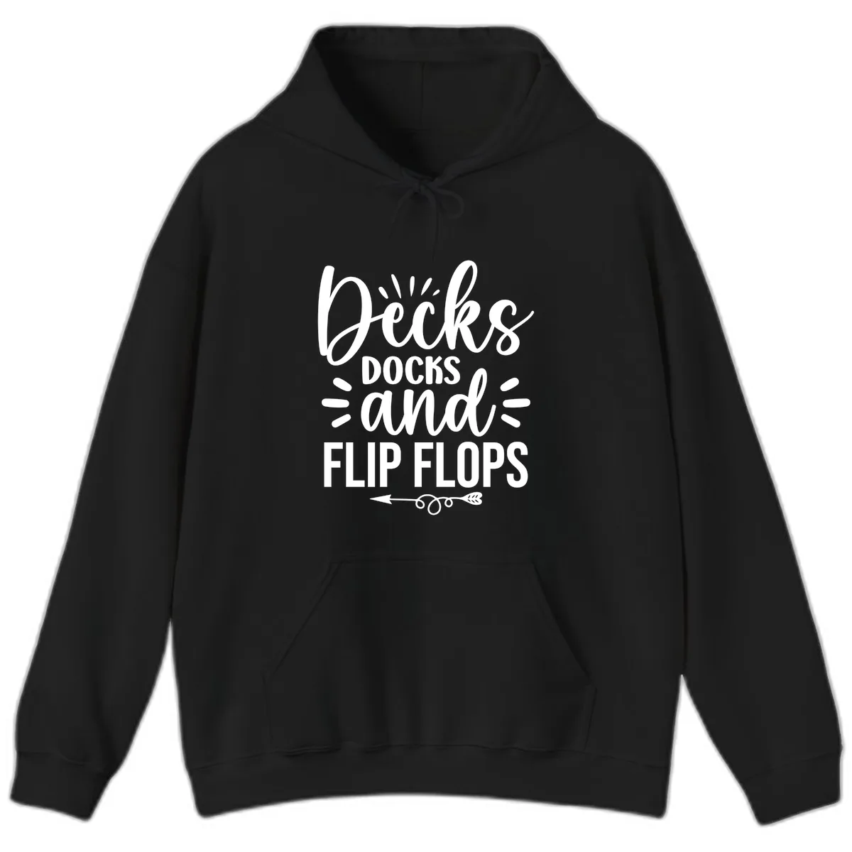 Decks Docks And Flip Flops Hoodie in Black