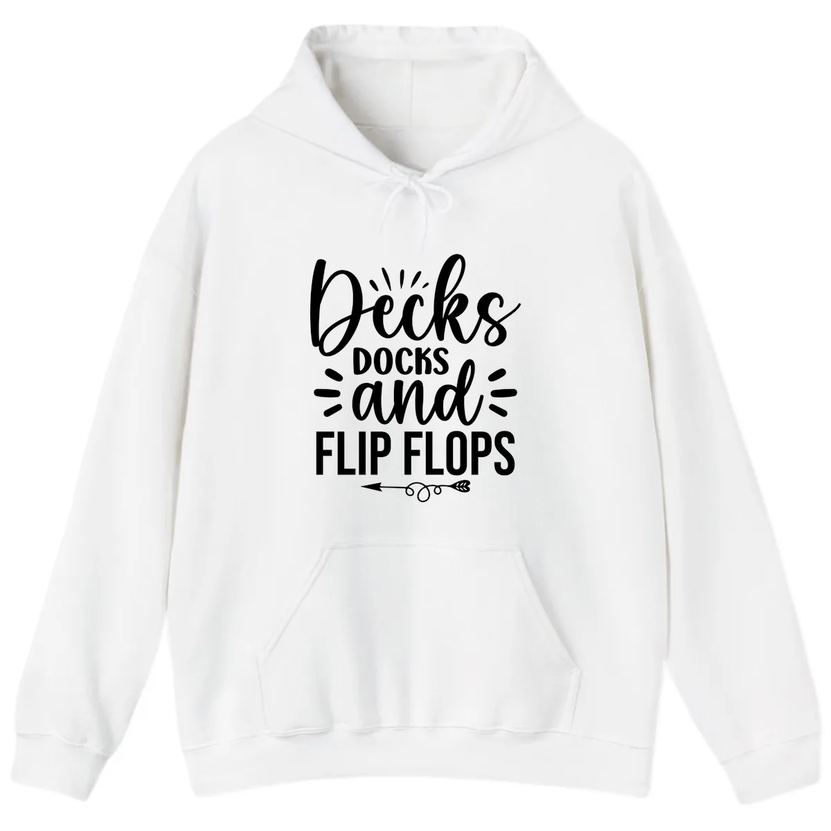 Decks Docks And Flip Flops Hoodie in White