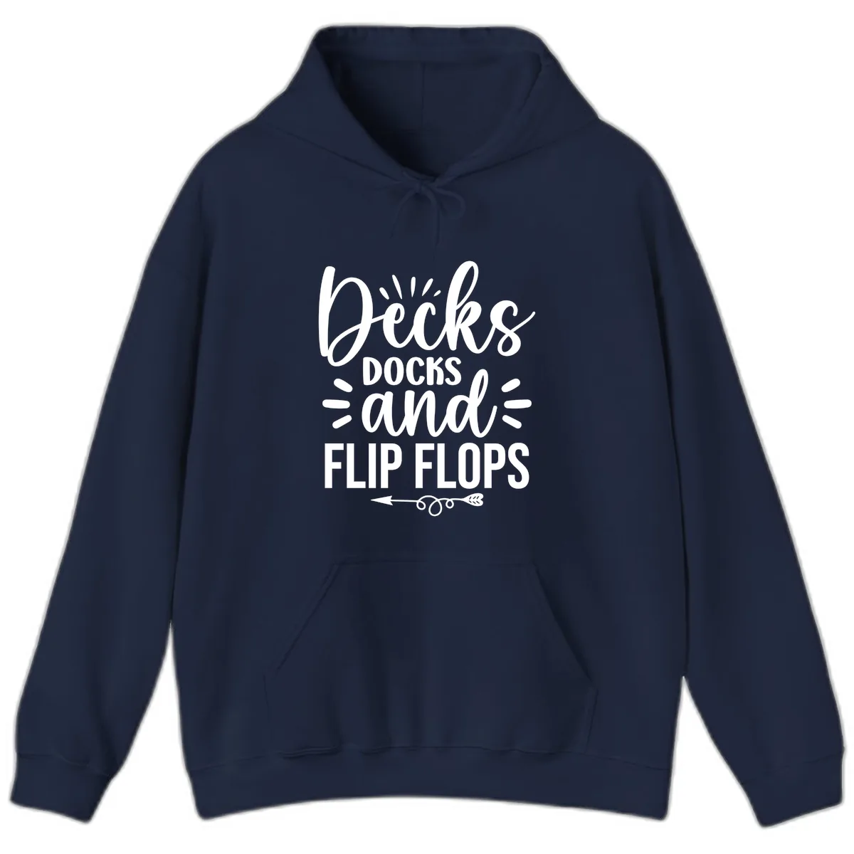 Decks Docks And Flip Flops Hoodie in Navy