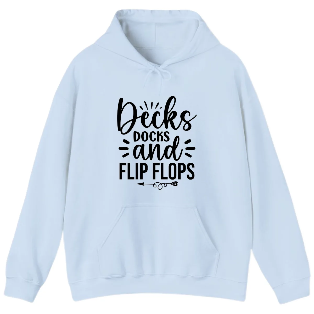 Decks Docks And Flip Flops Hoodie in Light Blue