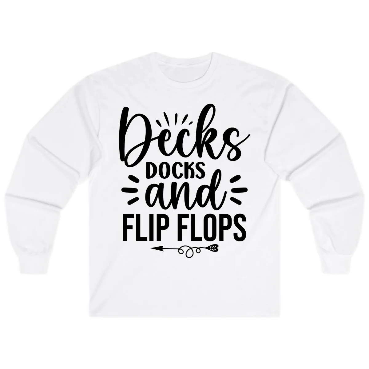 Decks Docks And Flip Flops Long Sleeve in White