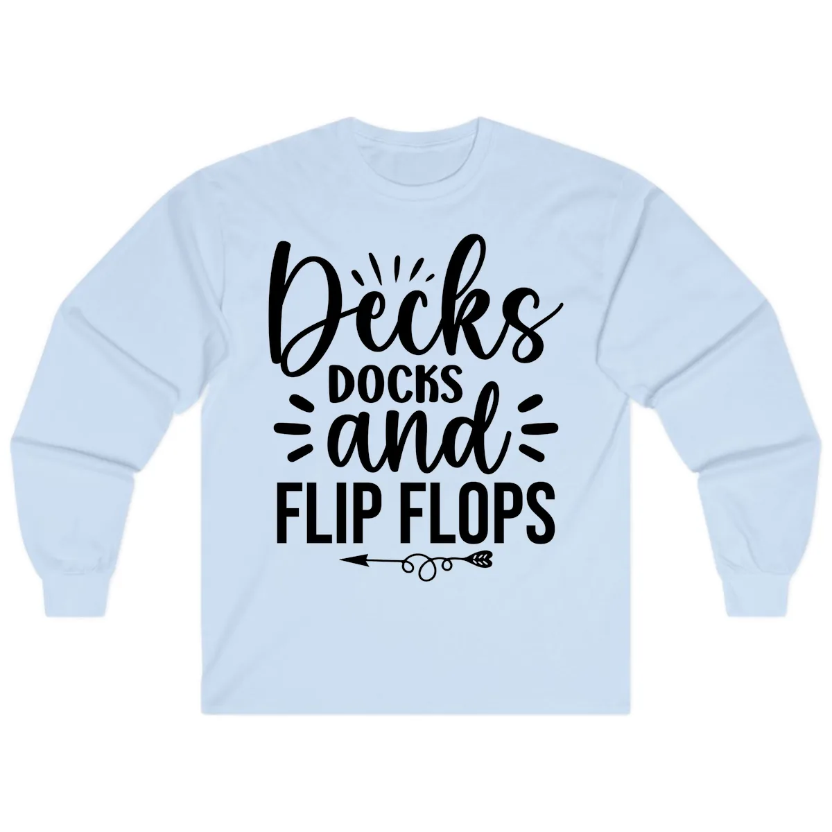 Decks Docks And Flip Flops Long Sleeve in Light Blue