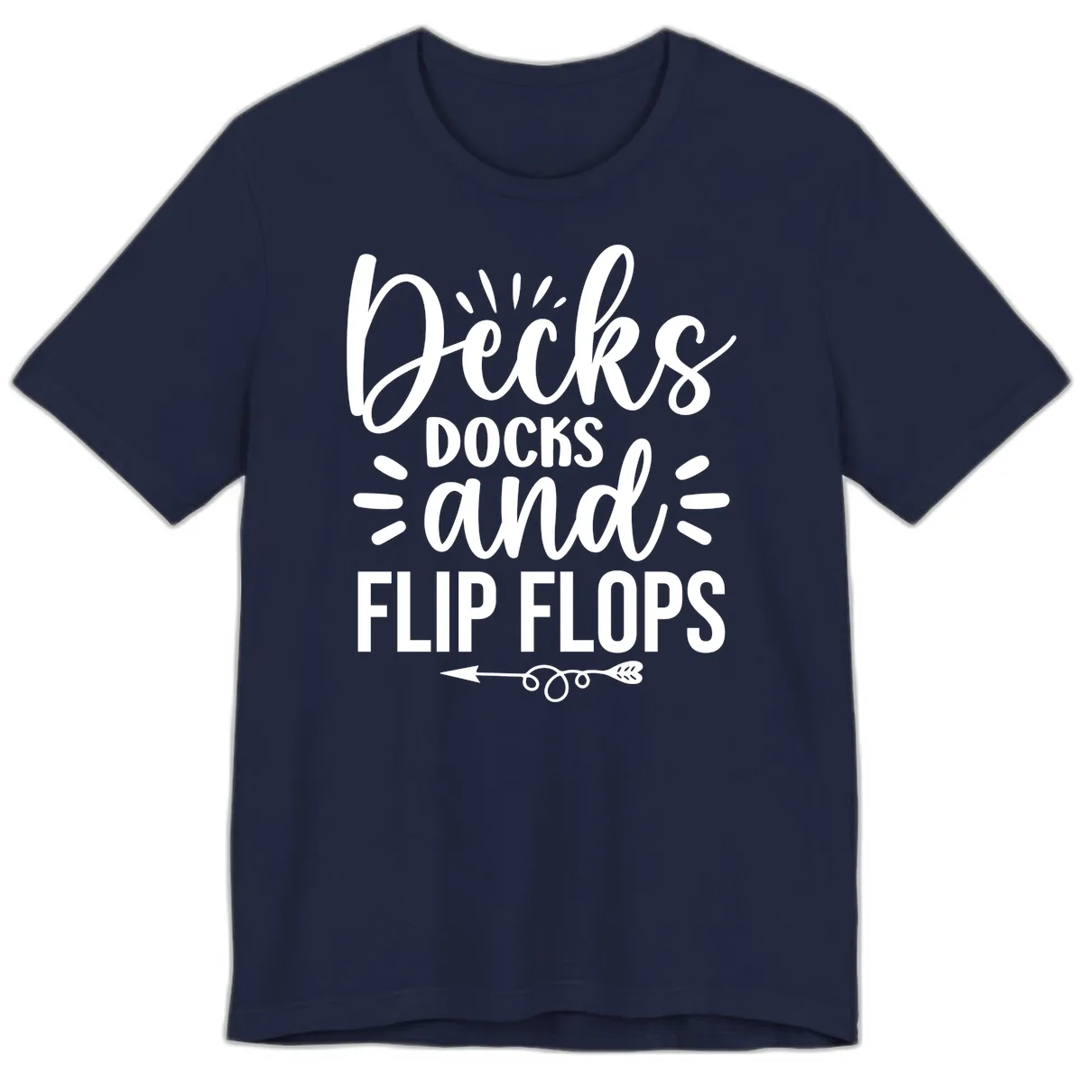 Decks Docks And Flip Flops Premium T-Shirt in Navy