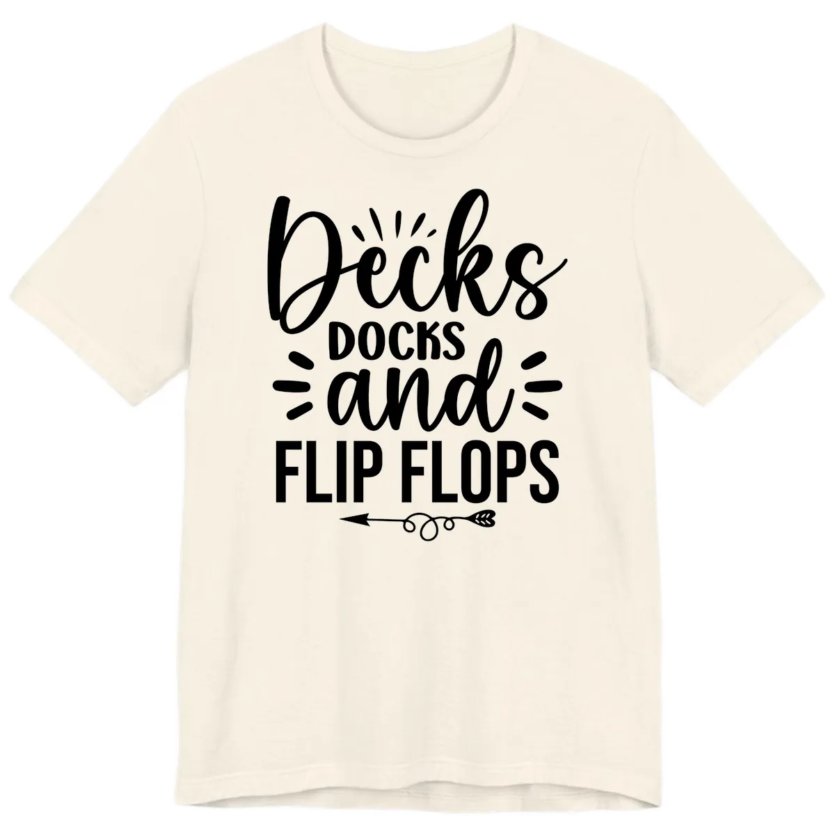 Decks Docks And Flip Flops Premium T-Shirt in Natural