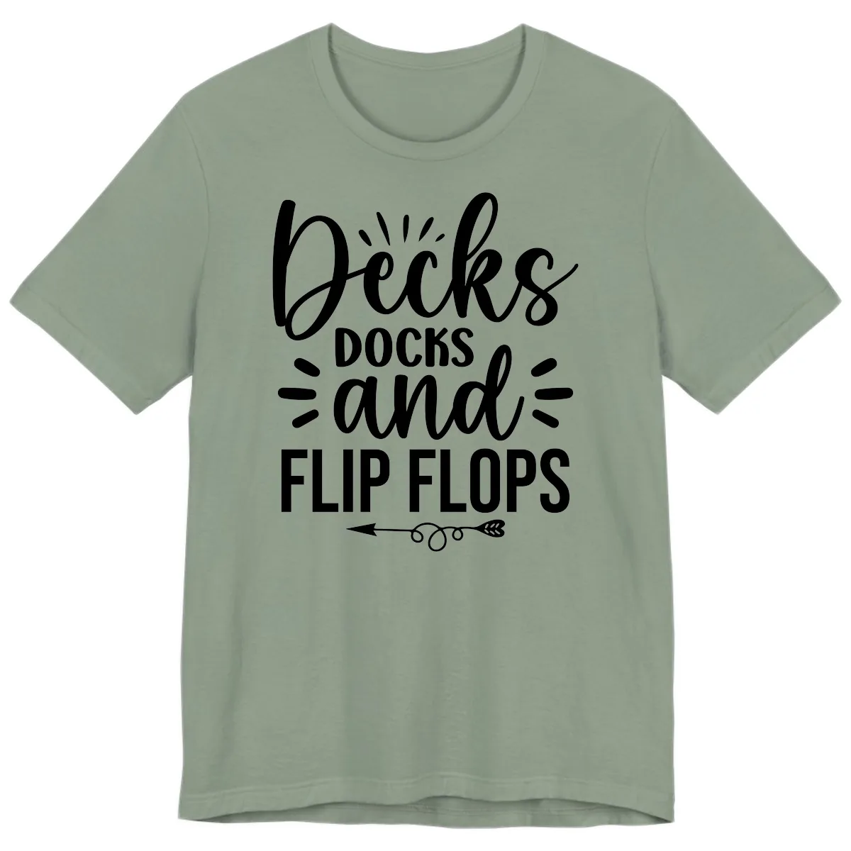 Decks Docks And Flip Flops Premium T-Shirt in Sage