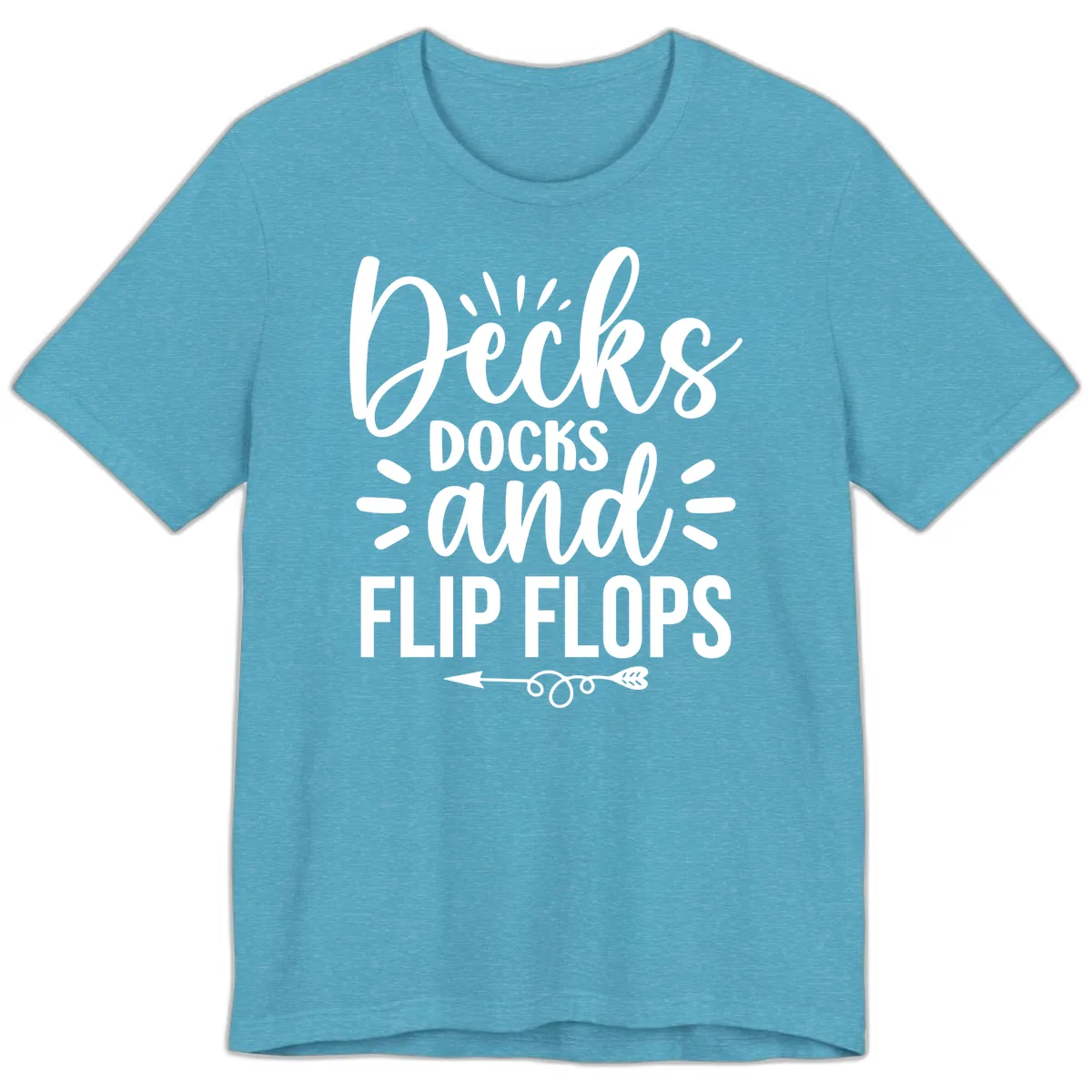 Decks Docks And Flip Flops Premium T-Shirt in Heather Aqua