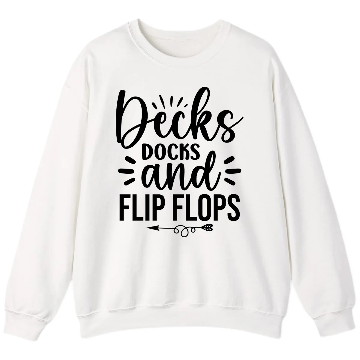 Decks Docks And Flip Flops Sweatshirt in White