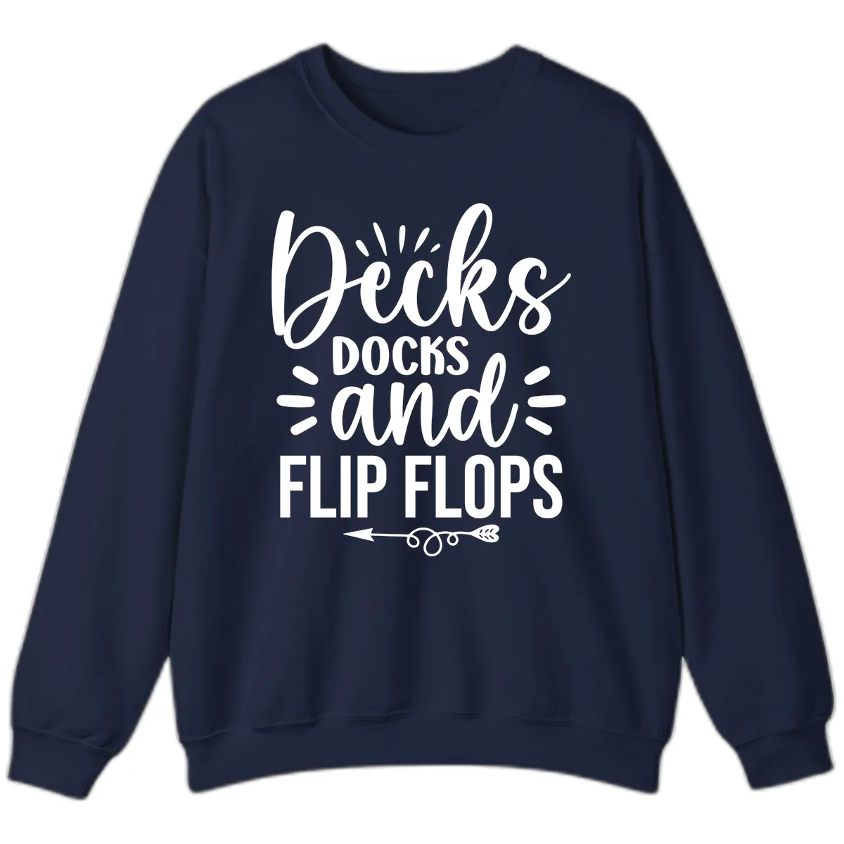 Decks Docks And Flip Flops Sweatshirt in Navy