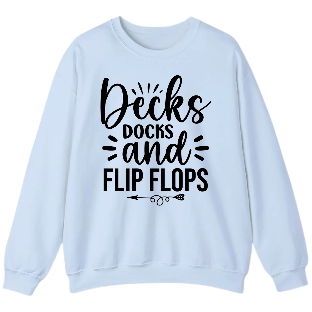 Decks Docks And Flip Flops Sweatshirt in Light Blue