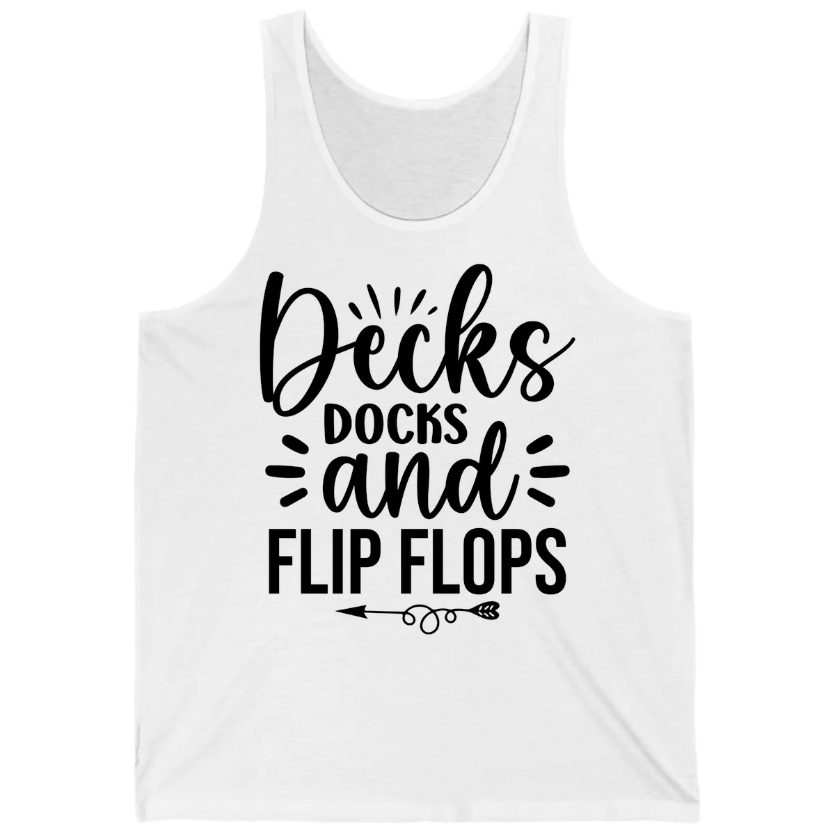 Decks Docks And Flip Flops Tank in White