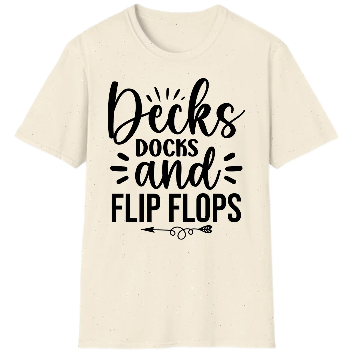 Decks Docks And Flip Flops T-Shirt in Natural