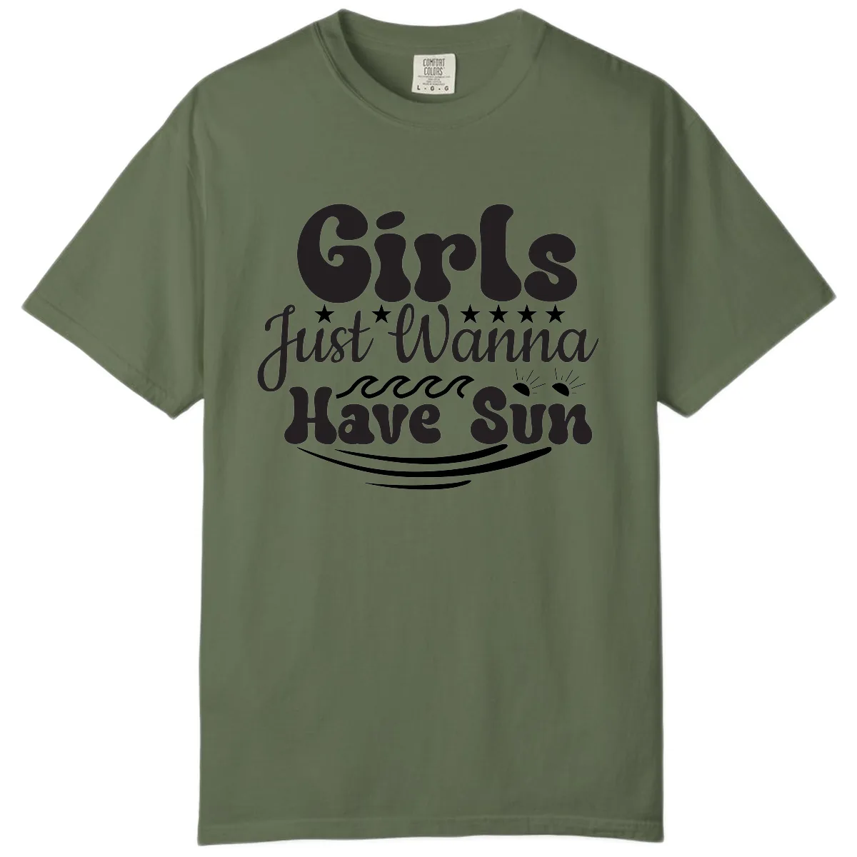 Girls Just Wanna Have Sun Retro Design Comfort Color in Sage