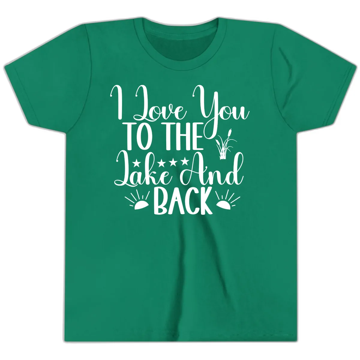 I Love You To The Lake And Back Youth T-Shirt in Kelly