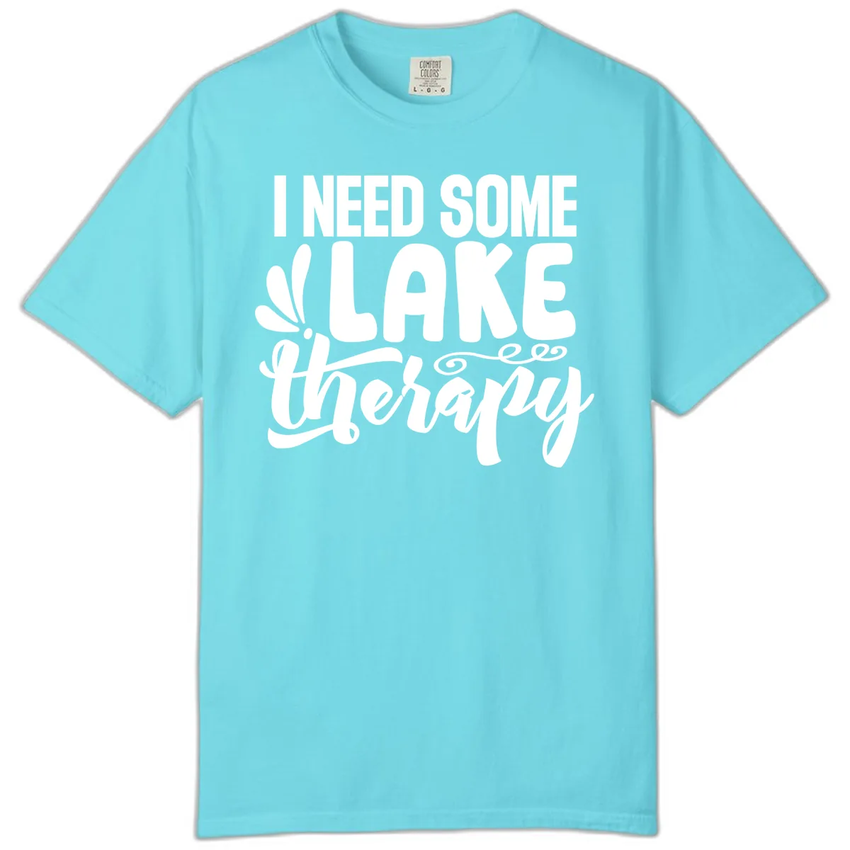 I Need Some Lake Therapy Design Comfort Color in Lagoon Blue