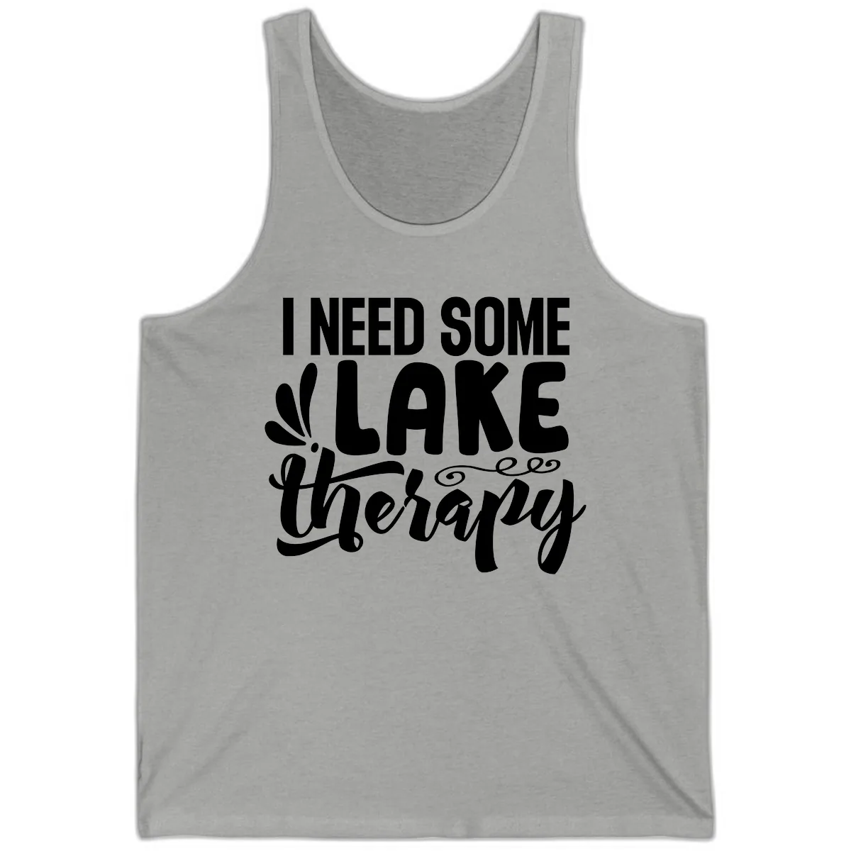 I Need Some Lake Therapy Design Tank in Athletic Heather