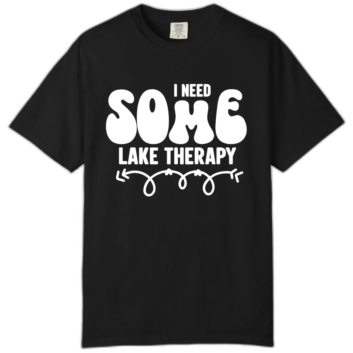 I Need Some Lake Therapy Design Comfort Color in Black