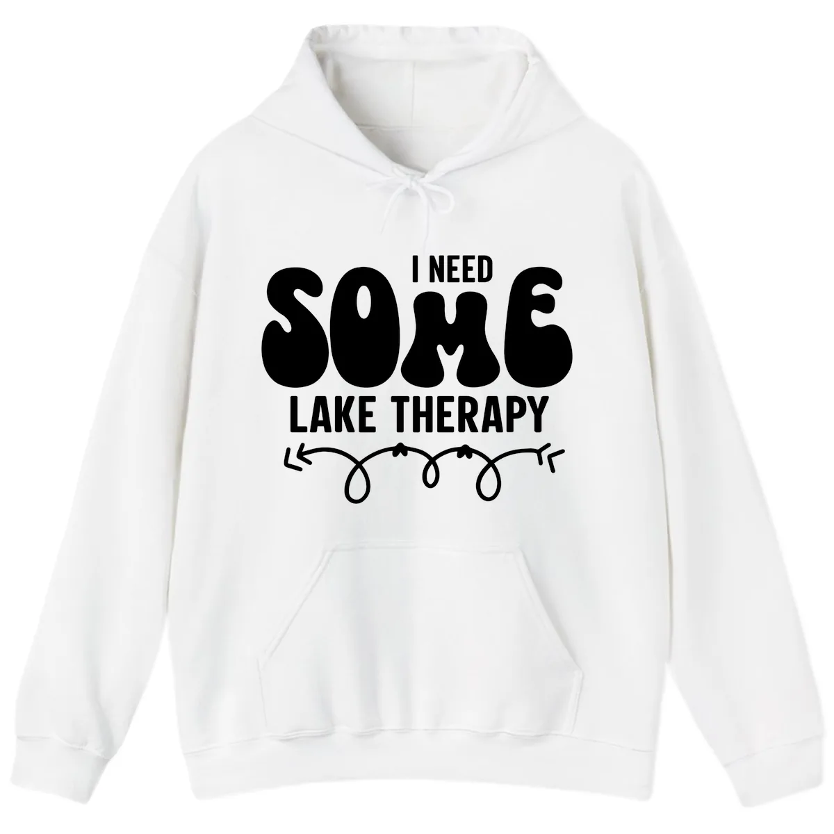 I Need Some Lake Therapy Design Hoodie in White