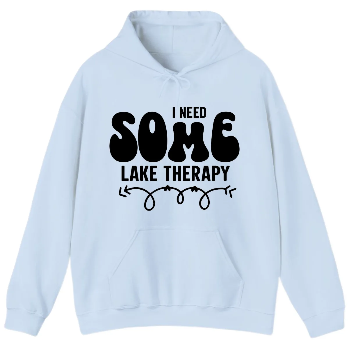 I Need Some Lake Therapy Design Hoodie in Light Blue