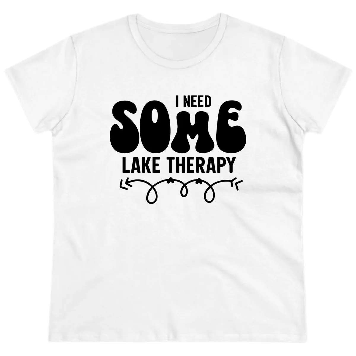 I Need Some Lake Therapy Design Ladies Tee in White