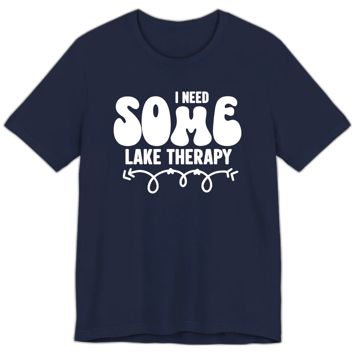 I Need Some Lake Therapy Design Premium T-Shirt in Navy