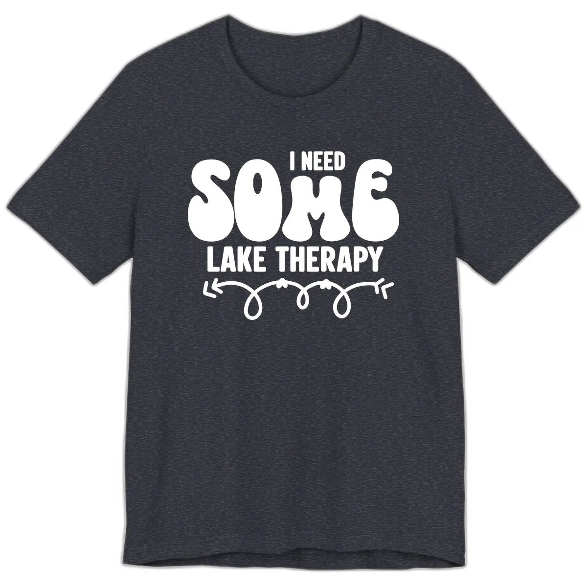 I Need Some Lake Therapy Design Premium T-Shirt in Heather Navy
