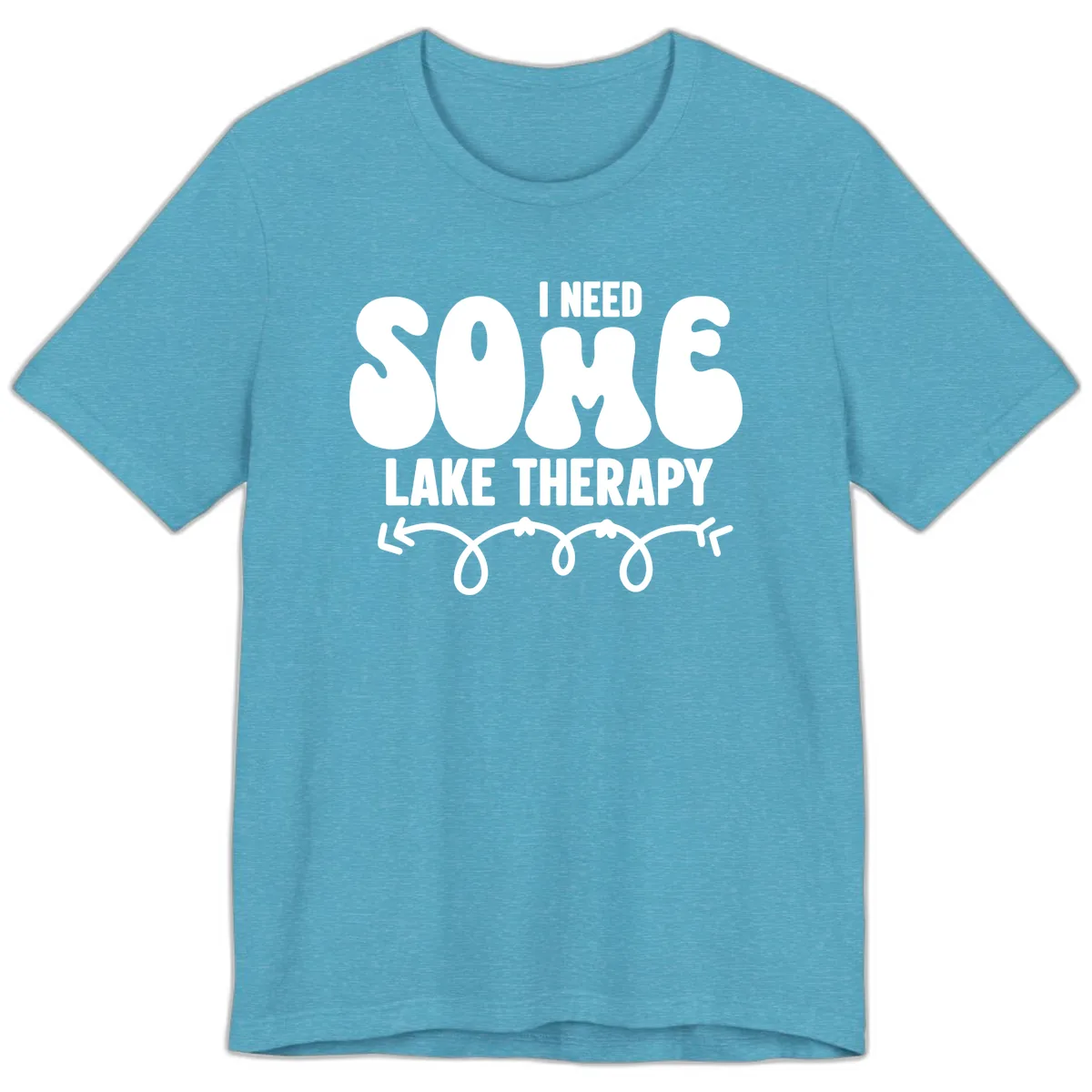 I Need Some Lake Therapy Design Premium T-Shirt in Heather Aqua