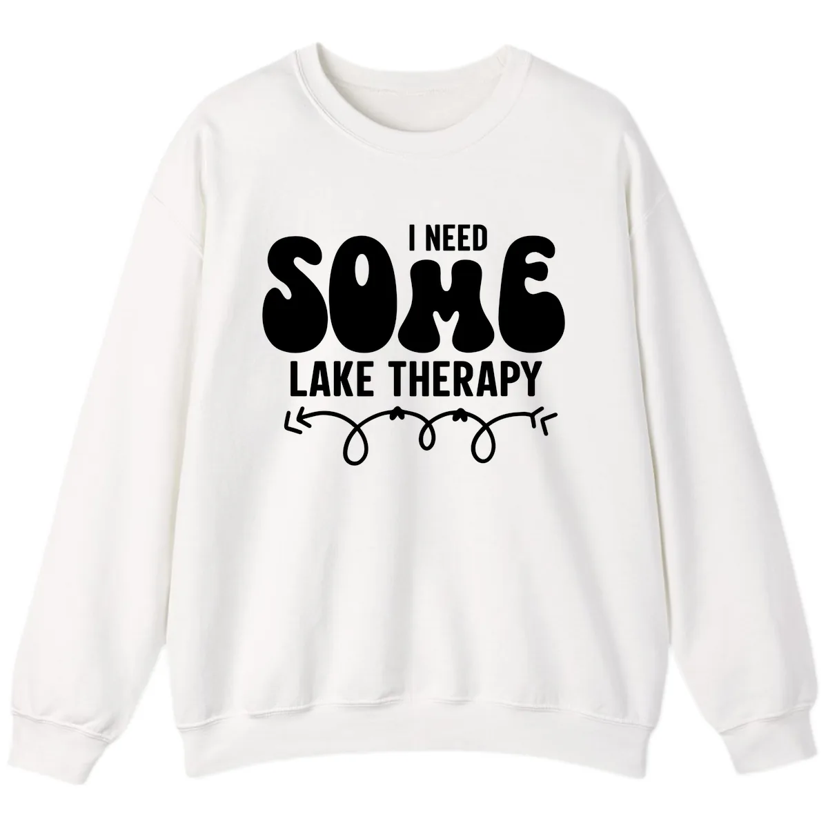 I Need Some Lake Therapy Design Sweatshirt in White