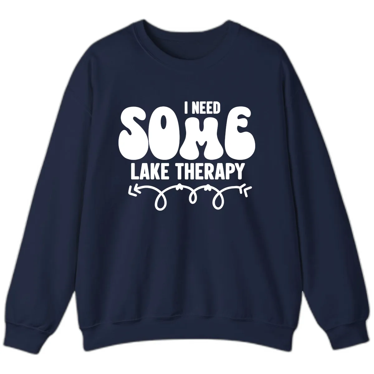 I Need Some Lake Therapy Design Sweatshirt in Navy