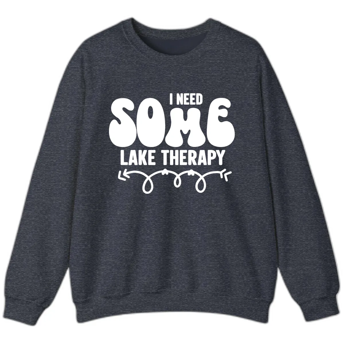 I Need Some Lake Therapy Design Sweatshirt in Heather Sport Dark Navy