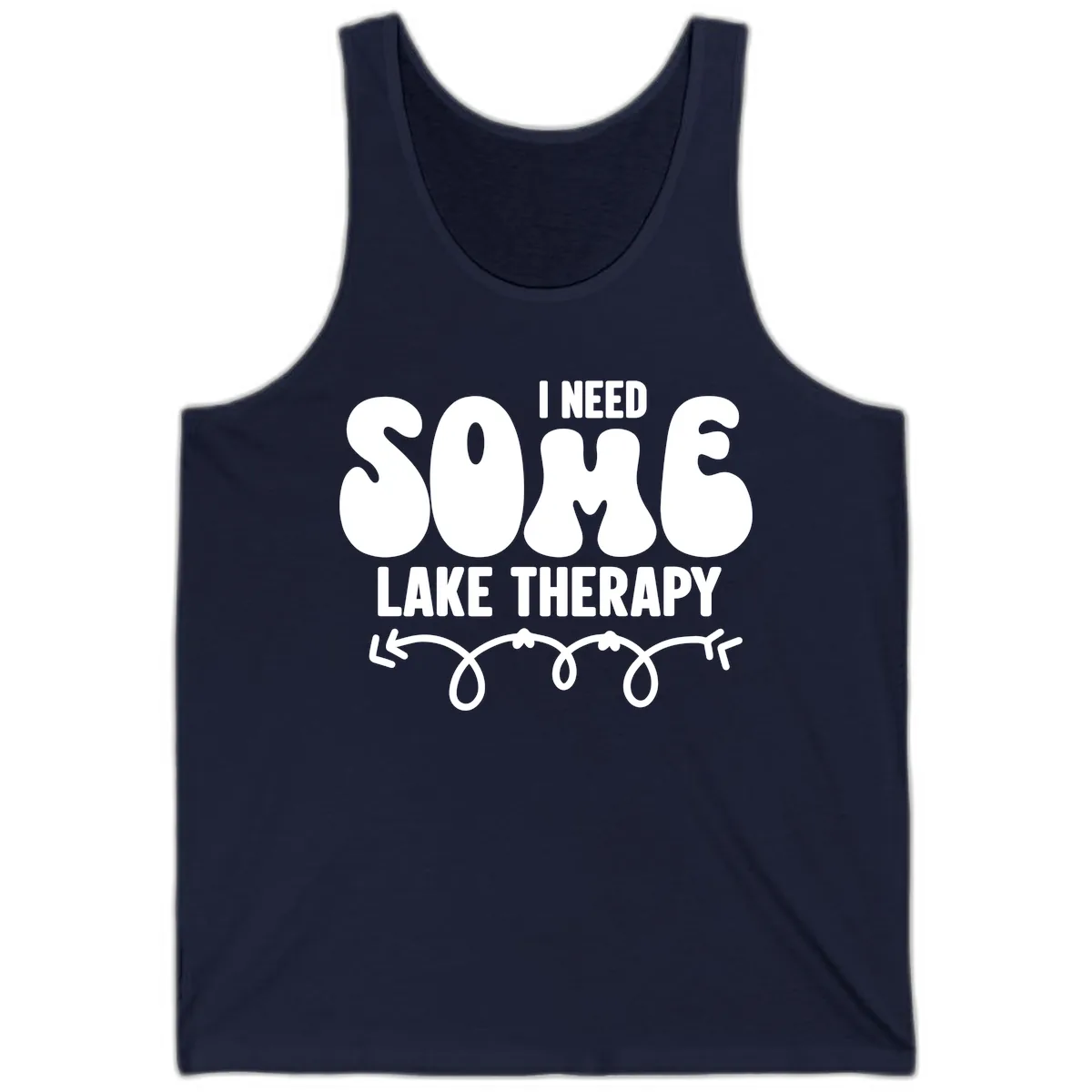 I Need Some Lake Therapy Design Tank in Navy