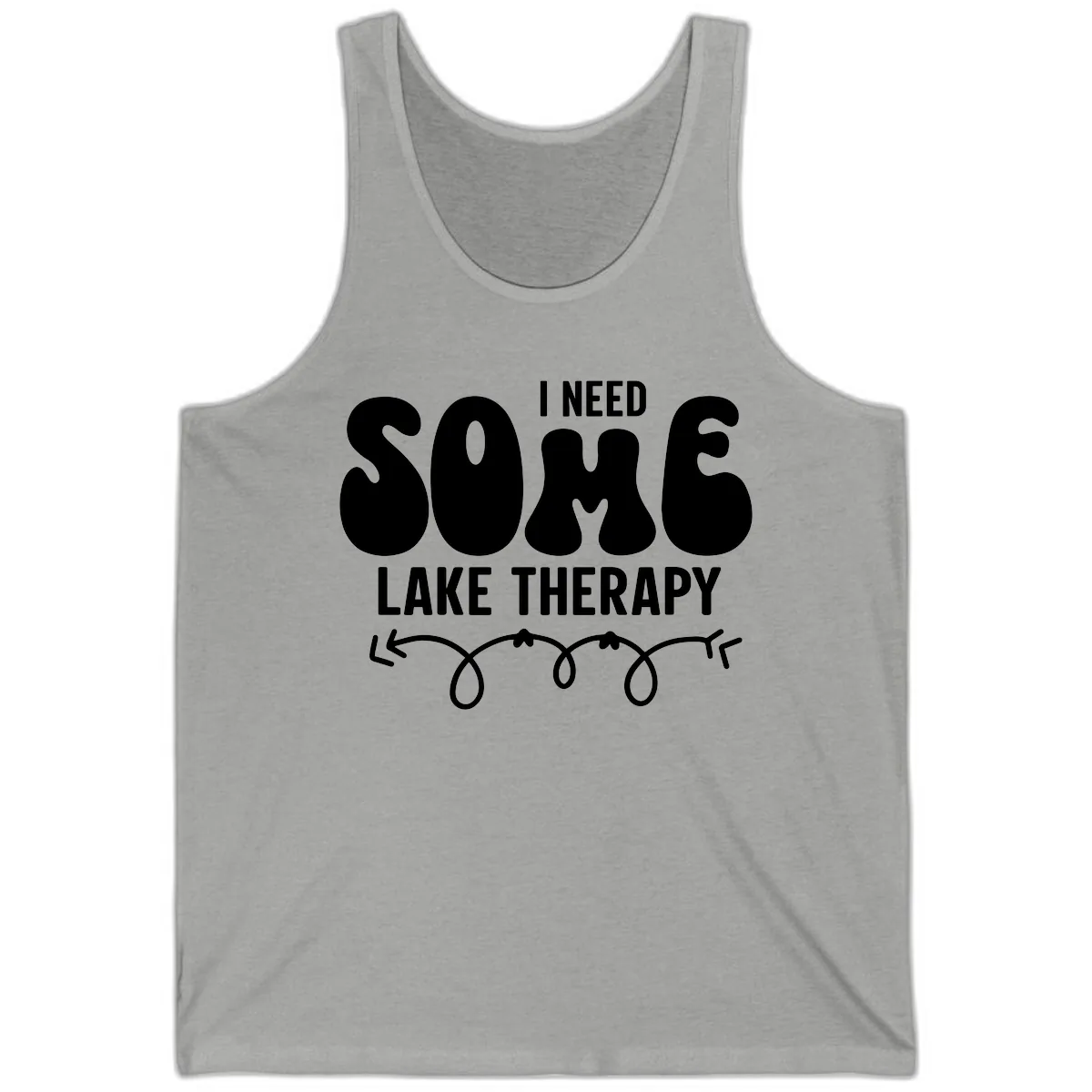 I Need Some Lake Therapy Design Tank in Athletic Heather