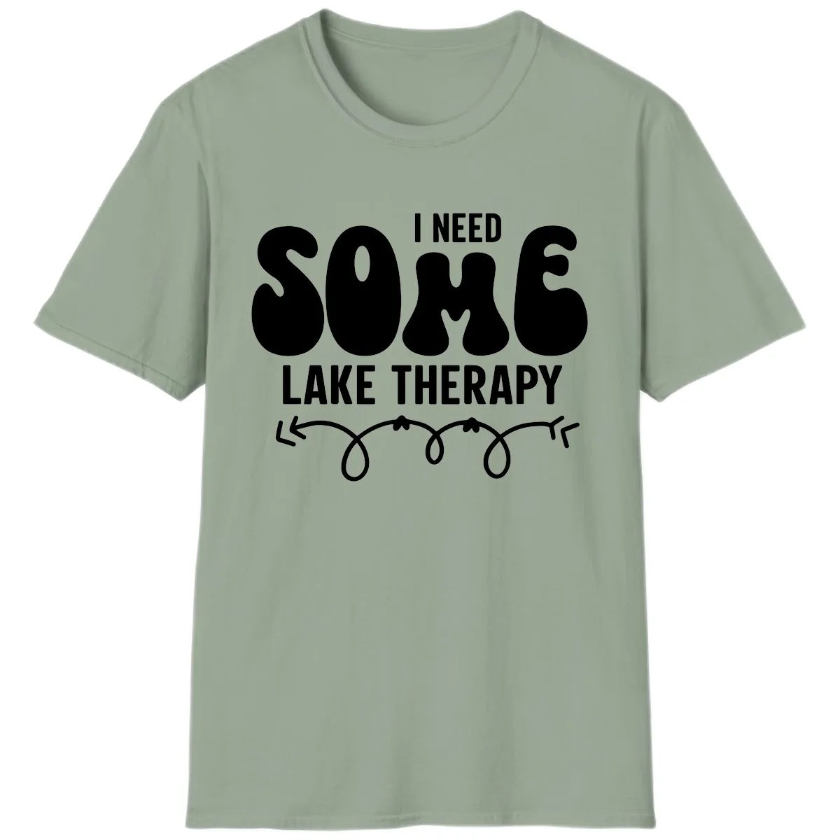 I Need Some Lake Therapy Design T-Shirt in Sage