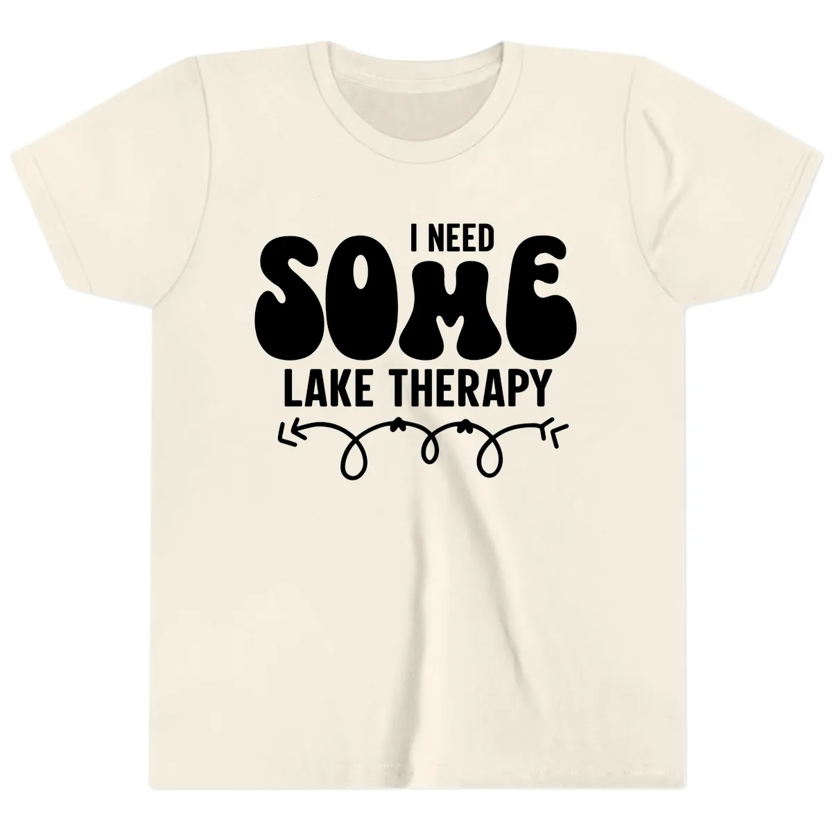 I Need Some Lake Therapy Design Youth T-Shirt in Natural