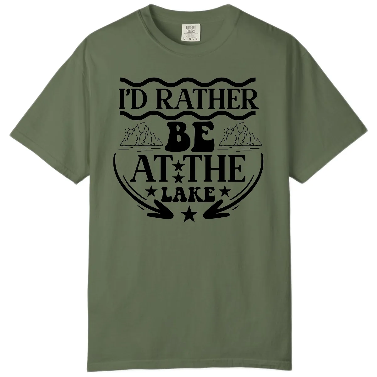 I'd Rather Be At The Lake Mountain Design Comfort Color in Sage
