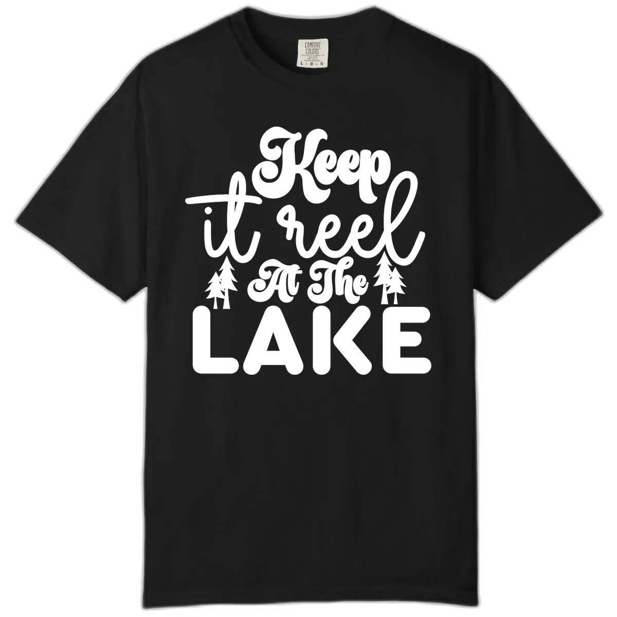 Keep It Reel At The Lake Design Comfort Color in Black