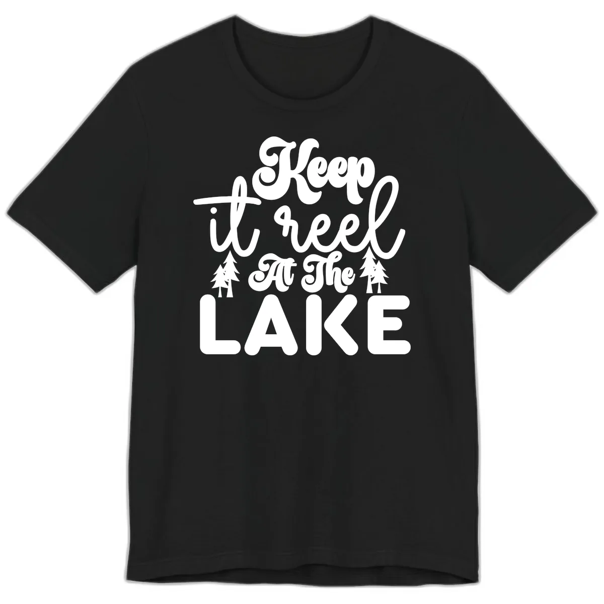 Keep It Reel At The Lake Design Premium T-Shirt in Black