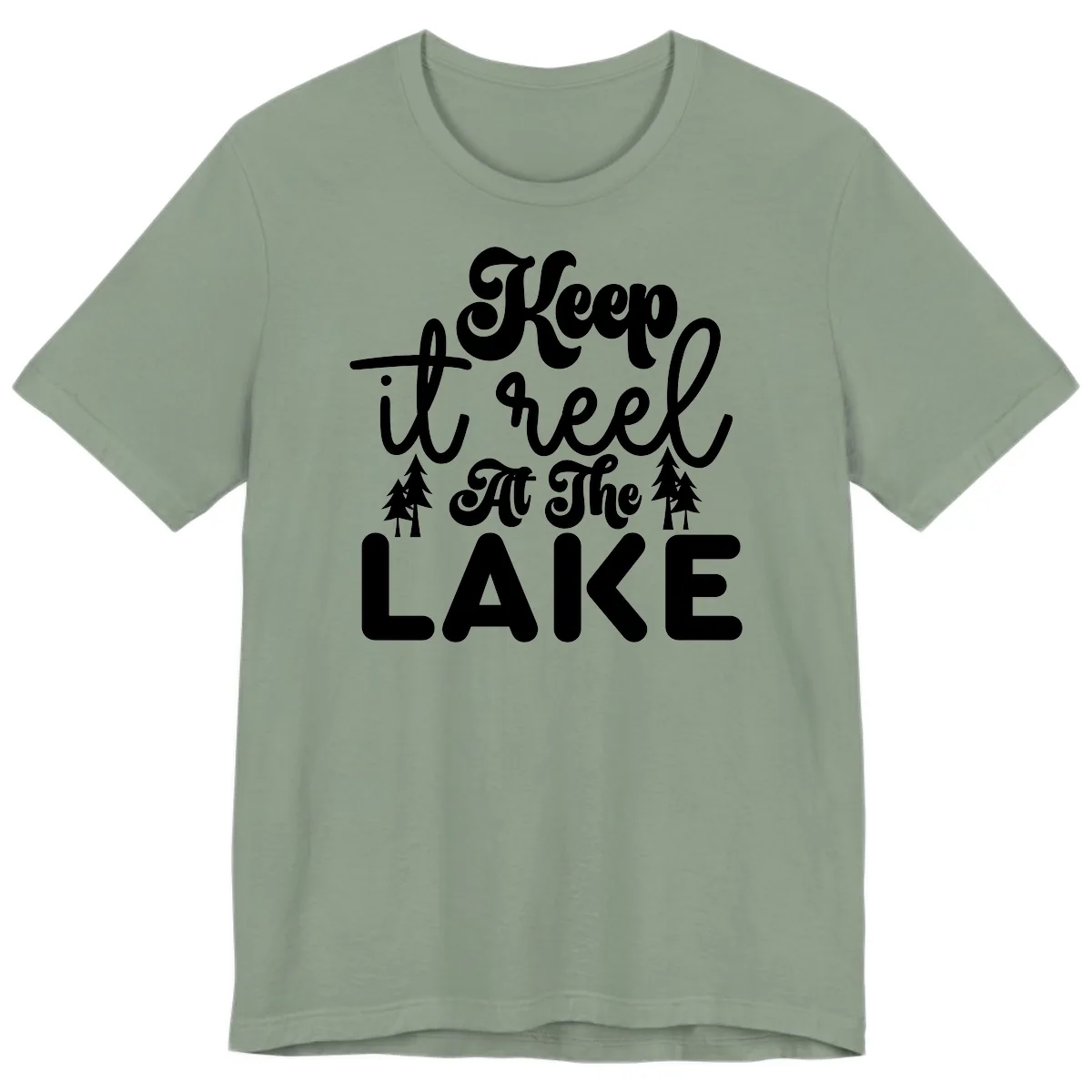 Keep It Reel At The Lake Design Premium T-Shirt in Sage