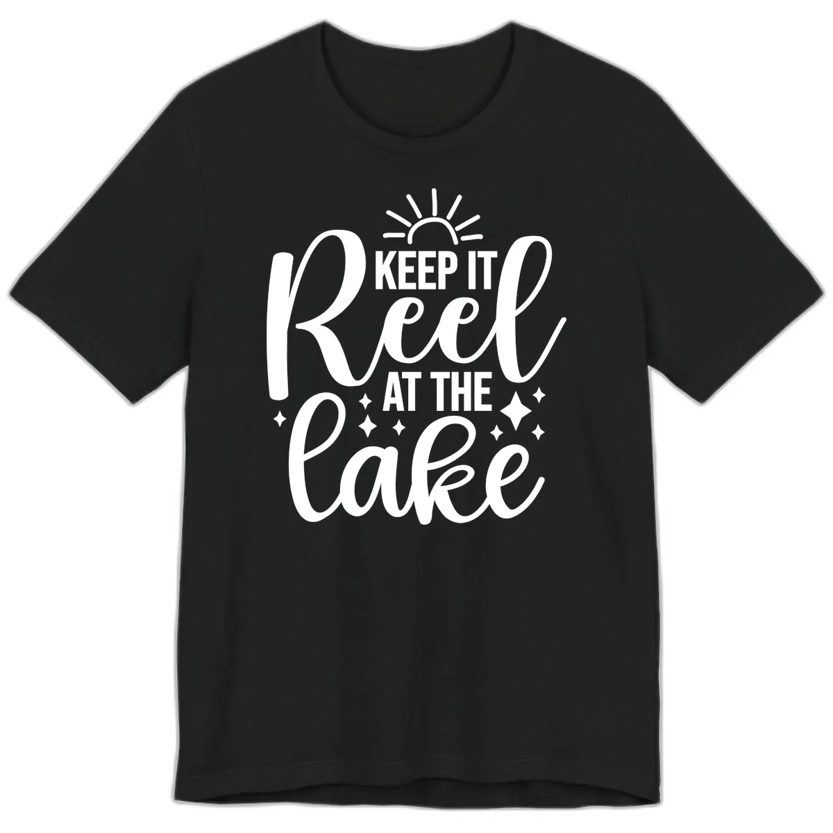 Keep It Reel At The Lake Design Premium T-Shirt in Black