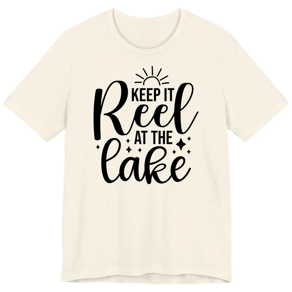 Keep It Reel At The Lake Design Premium T-Shirt in Natural