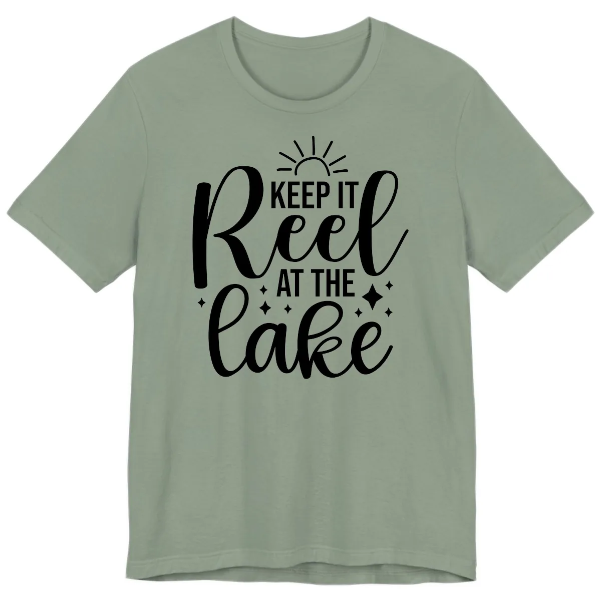 Keep It Reel At The Lake Design Premium T-Shirt in Sage