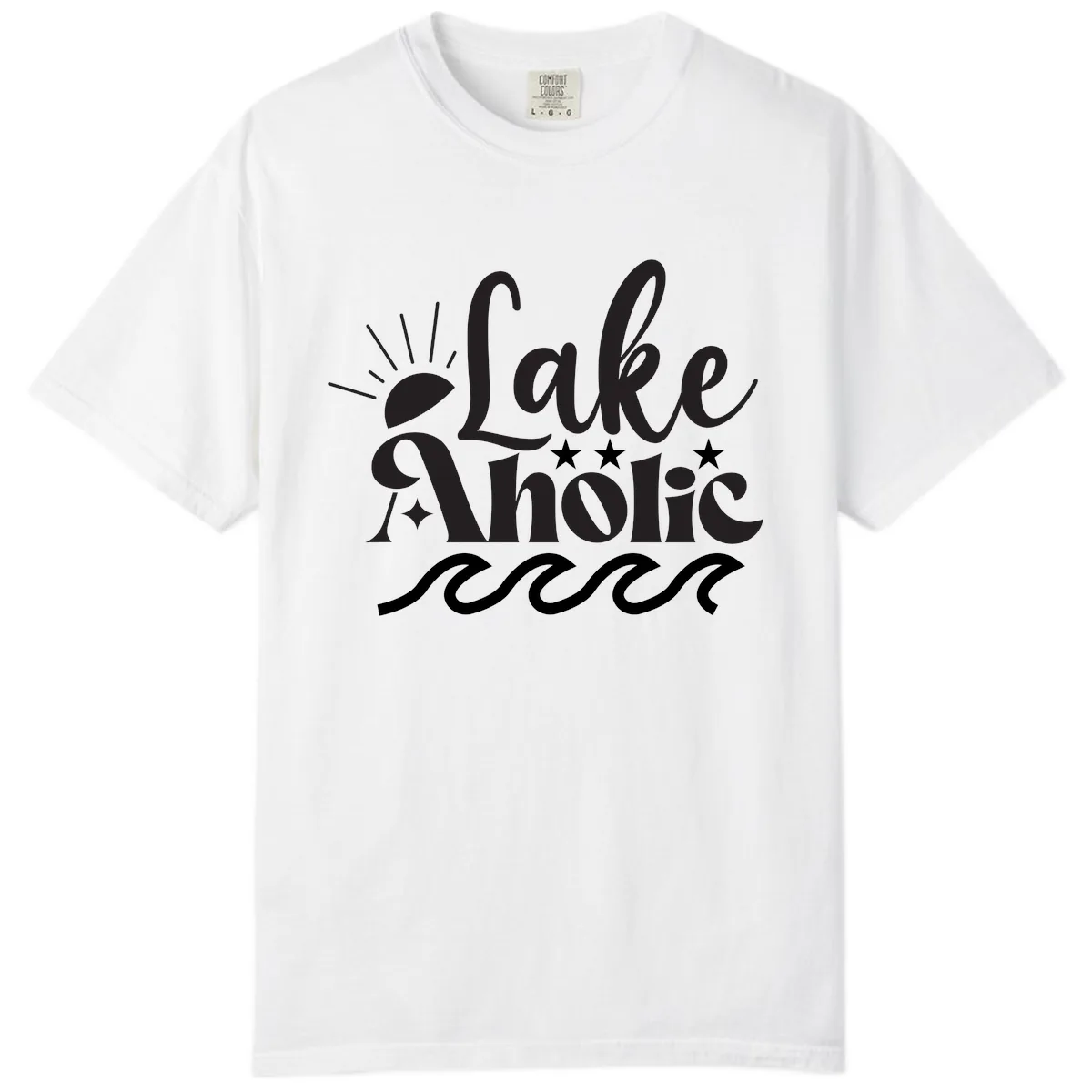 Lakeaholic Retro Script Design Comfort Color in White