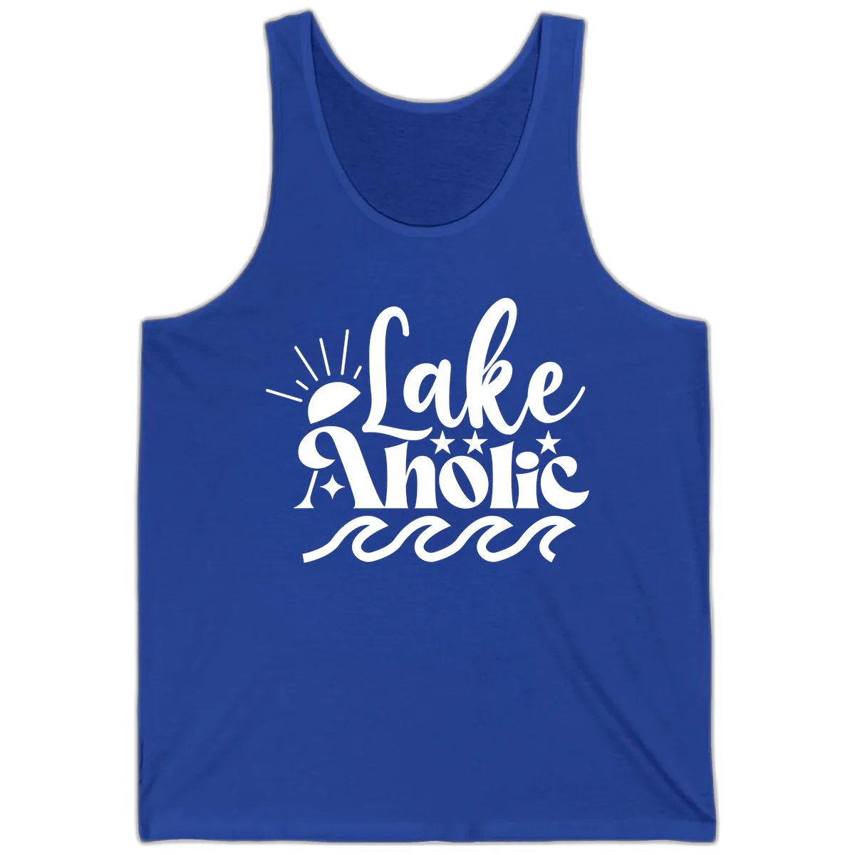 Lakeaholic Retro Script Design Tank in True Royal