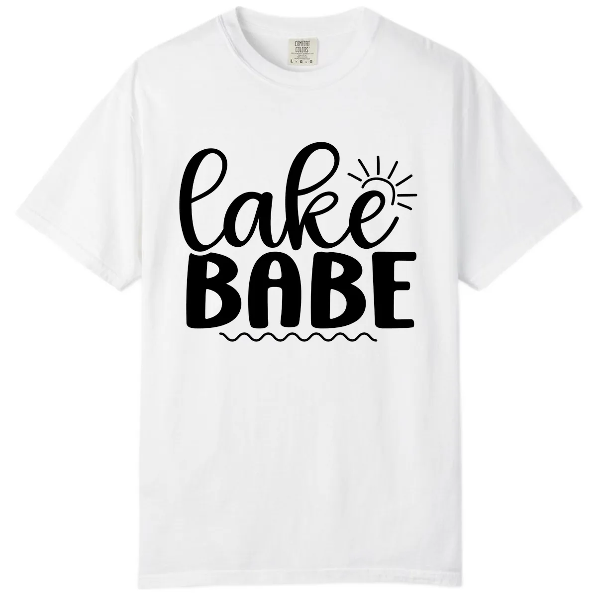 Lake Babe Typography Design Comfort Color in White