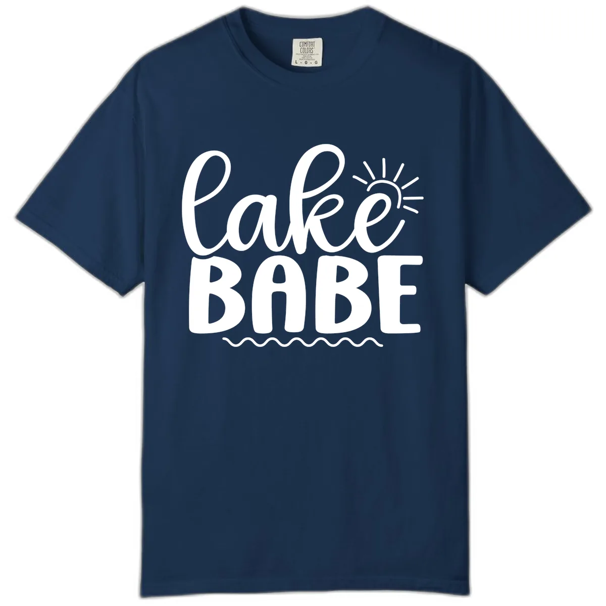 Lake Babe Typography Design Comfort Color in Navy